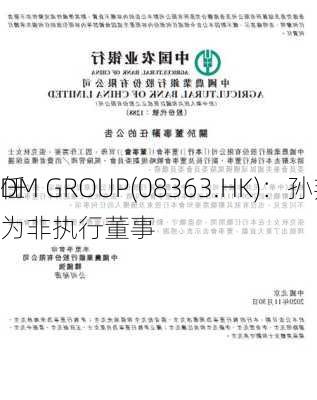 DM GROUP(08363.HK)：孙邦桂获
任为非执行董事